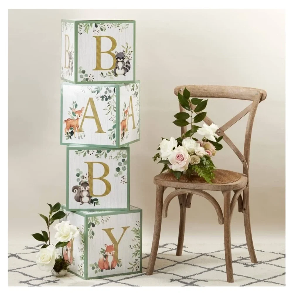 Lot of Woodland Baby Shower Decor & Games - Gently Used - Picture 2 of 7